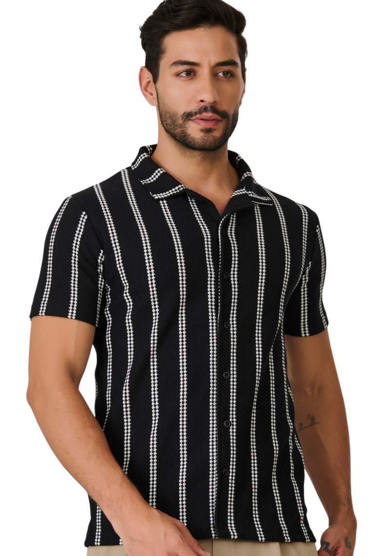 Black Striped Resort Shirt