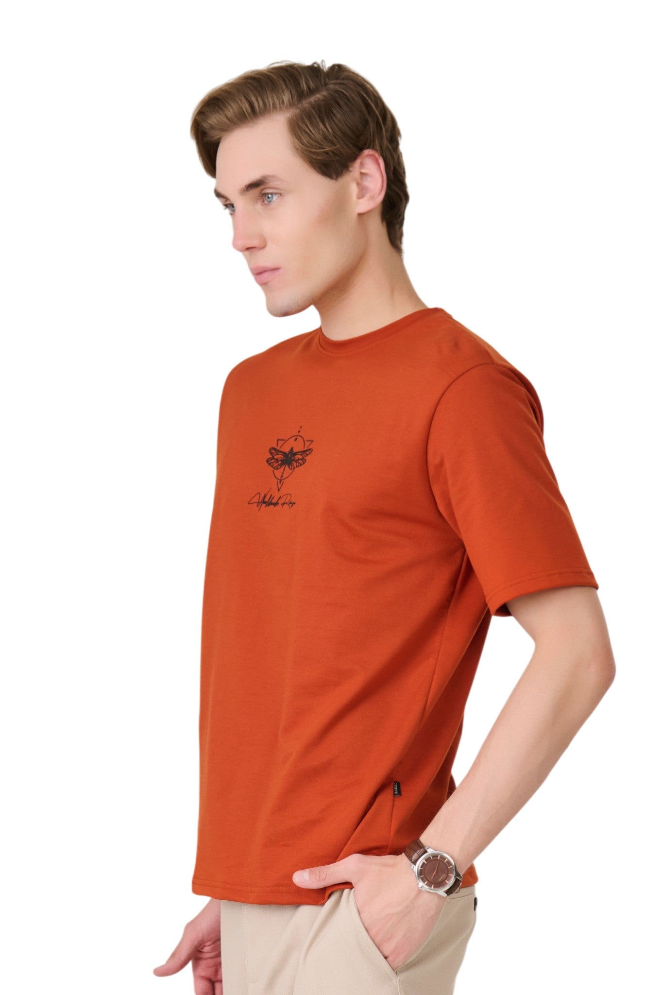 Buy Rust Dragonfly Graphic T-Shirt Online Shopping view 4
