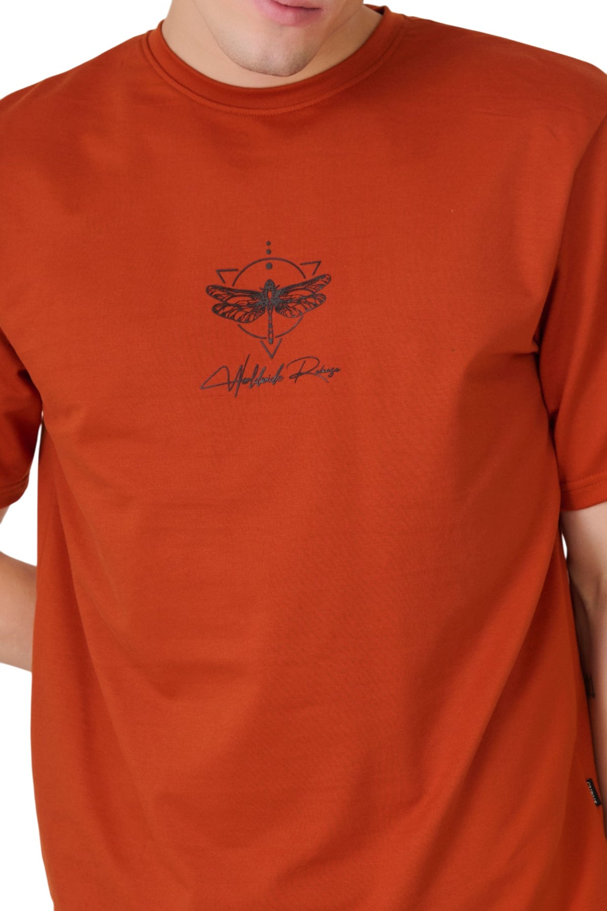 Buy Rust Dragonfly Graphic T-Shirt Online Shopping view 3