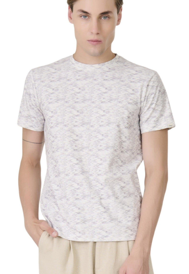 Grey Zigzag Pattern T-Shirt