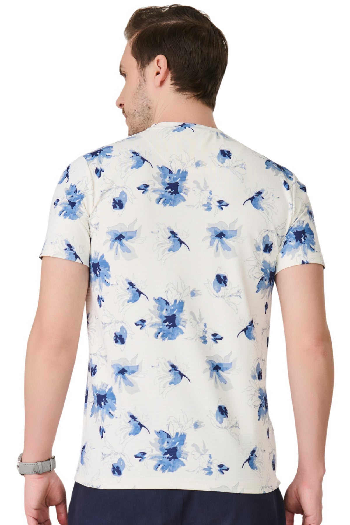 Buy White Floral T-Shirt Online Shopping view 4