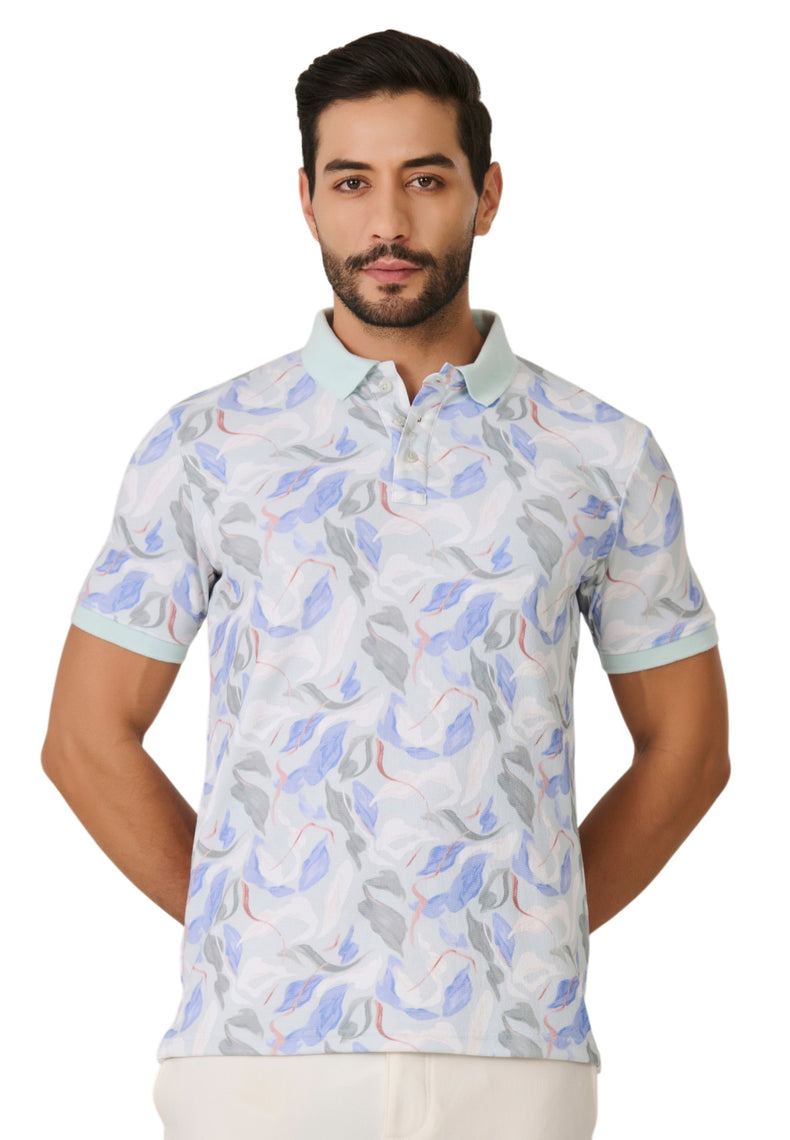 Mint Pastel Floral Polo