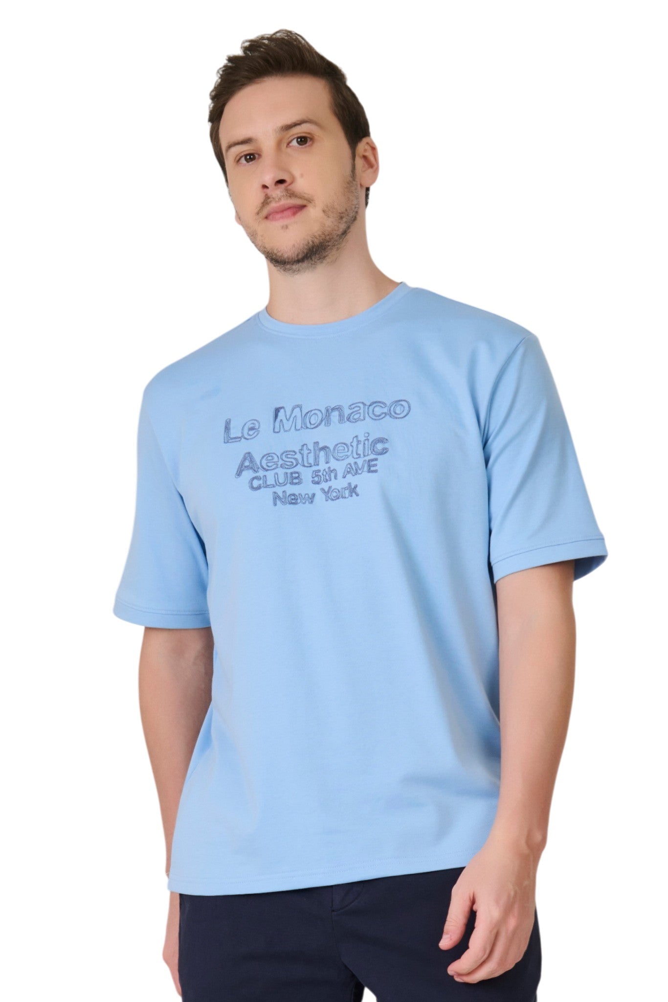 Buy Sky Blue Graphic T-Shirt Online Shopping view 1