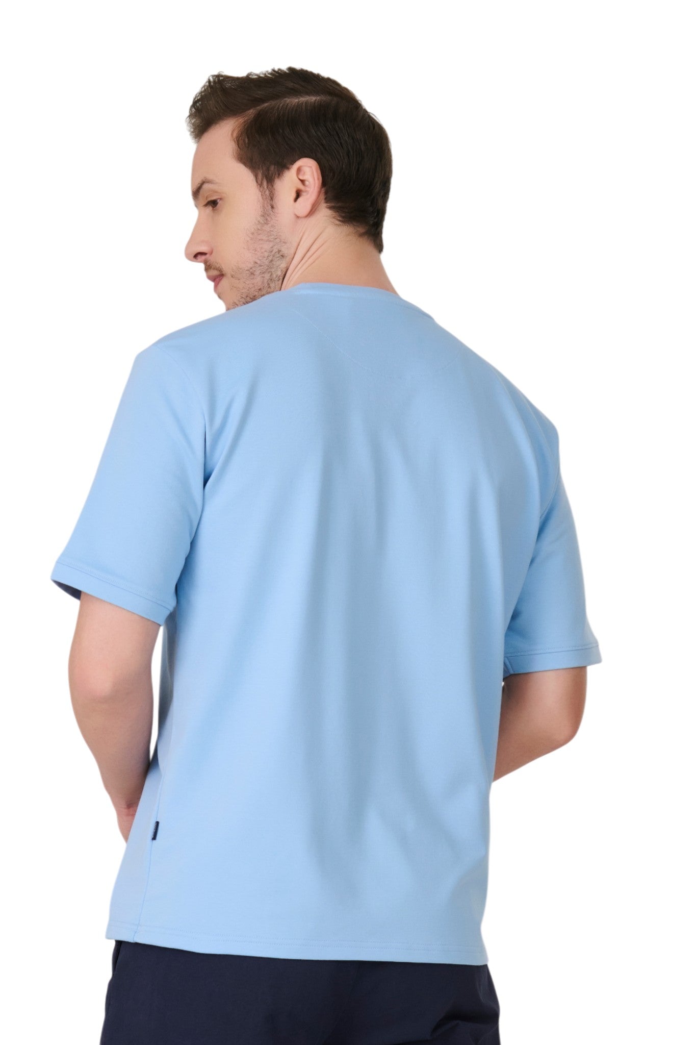 Buy Sky Blue Graphic T-Shirt Online Shopping view 4