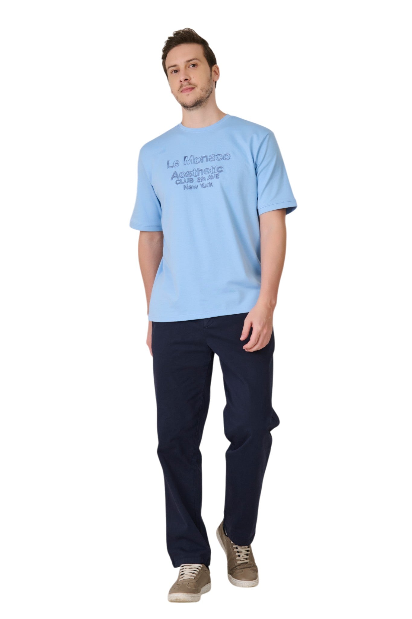 Buy Sky Blue Graphic T-Shirt Online Shopping view 5