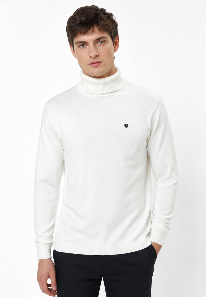 White Classic Turtleneck Sweatshirt