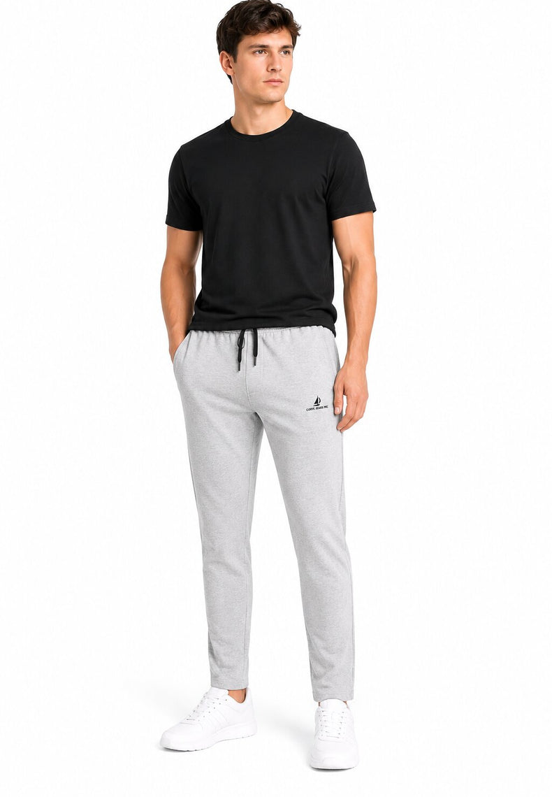 Grey Melange Casual Trackpants