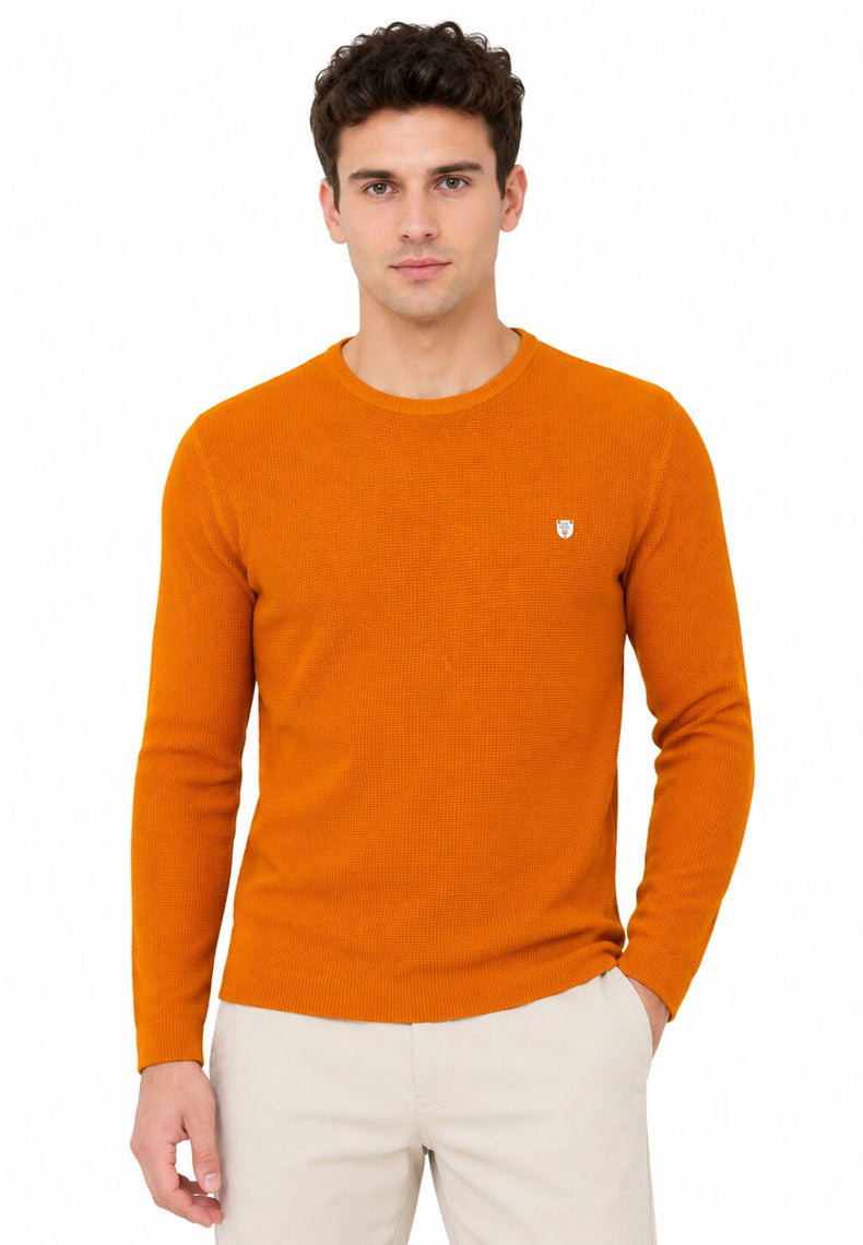Apricot Textured Full Sleeve T-Shirt