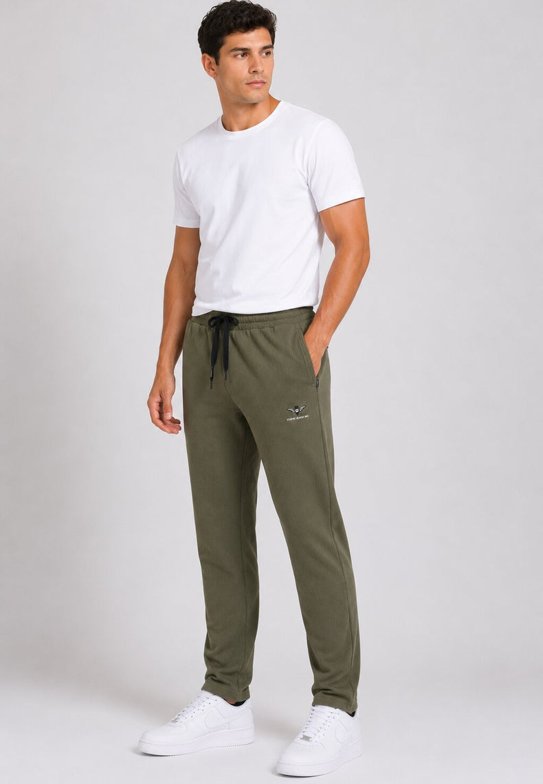 Light Olive Textured Trackpants
