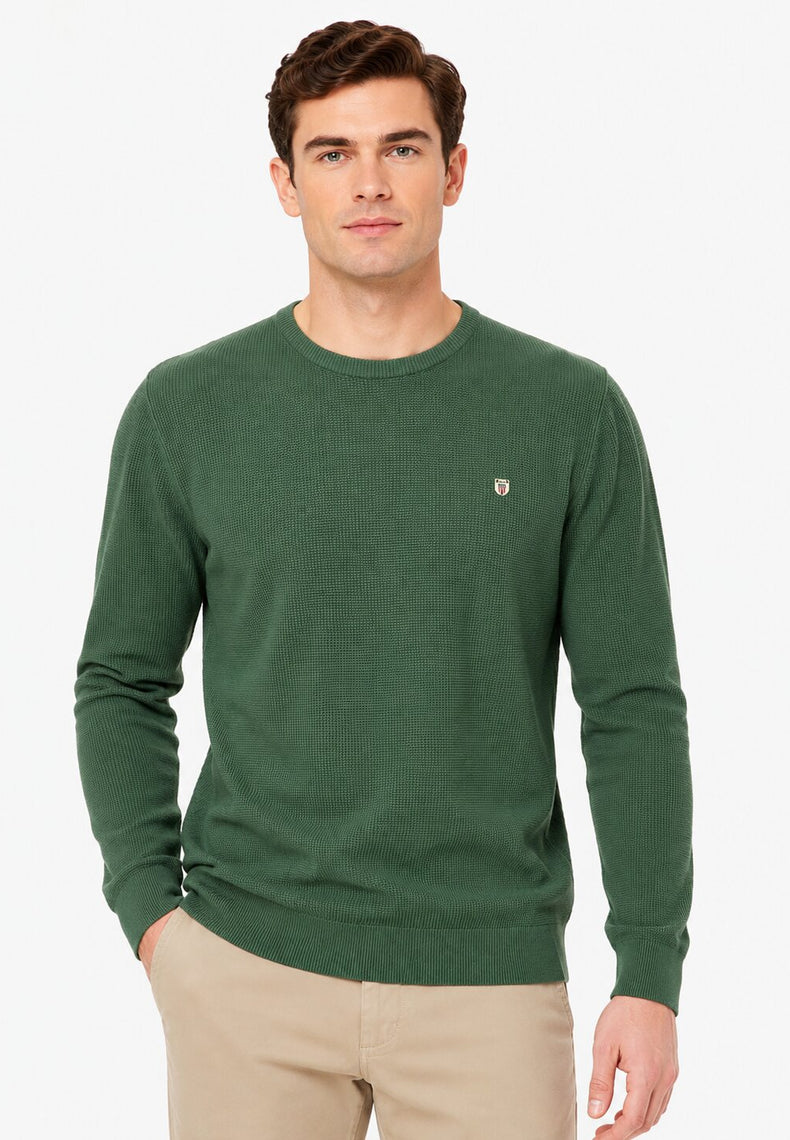 Green Textured Sweatshirt