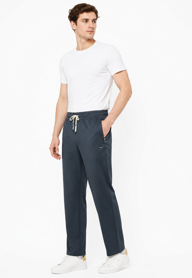 Dark Grey Textured Track Pants