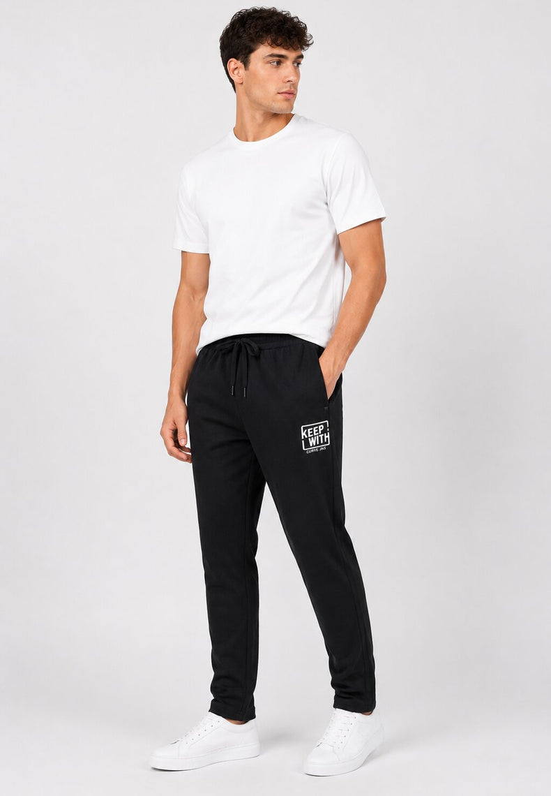 Black Keep With Black Trackpants