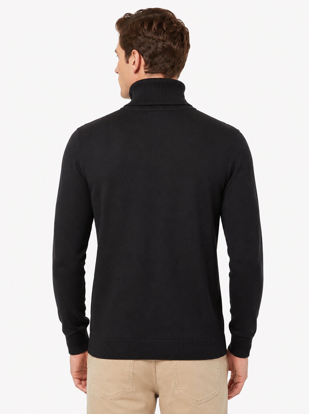 Buy Black Turtle Neck Sweatshirt Online Shopping view 2