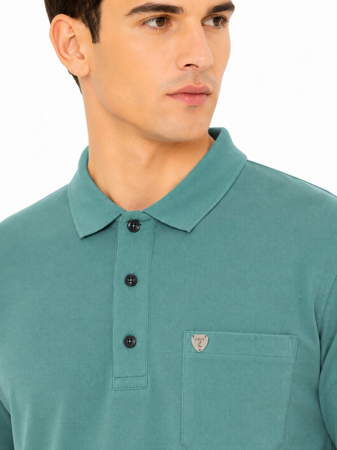 Buy Teal Pocket Polo T-Shirt Online Shopping view 3