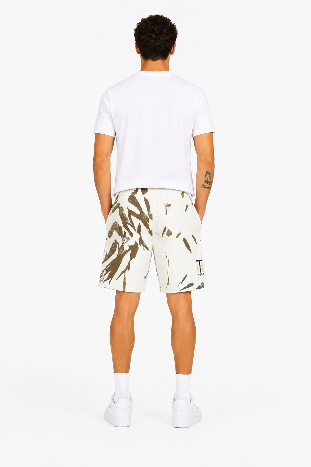 Buy Brown Abstract Print Shorts Online Shopping view 3