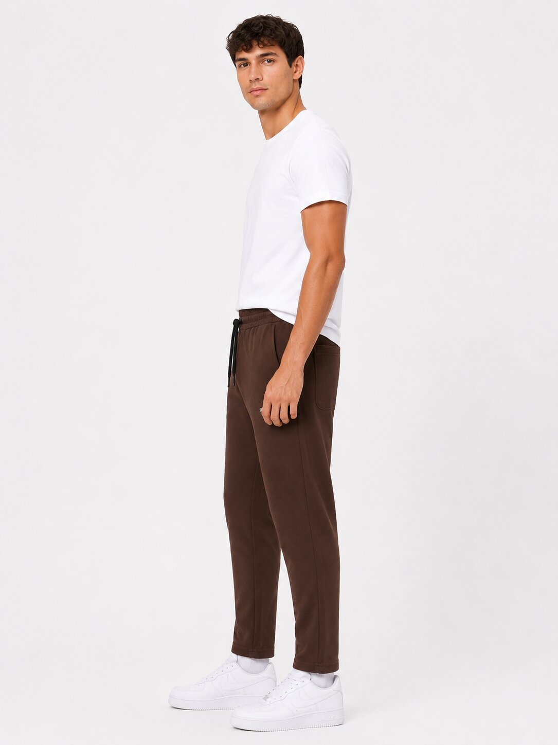 Buy Brown Logo Trackpants Online Shopping view 4