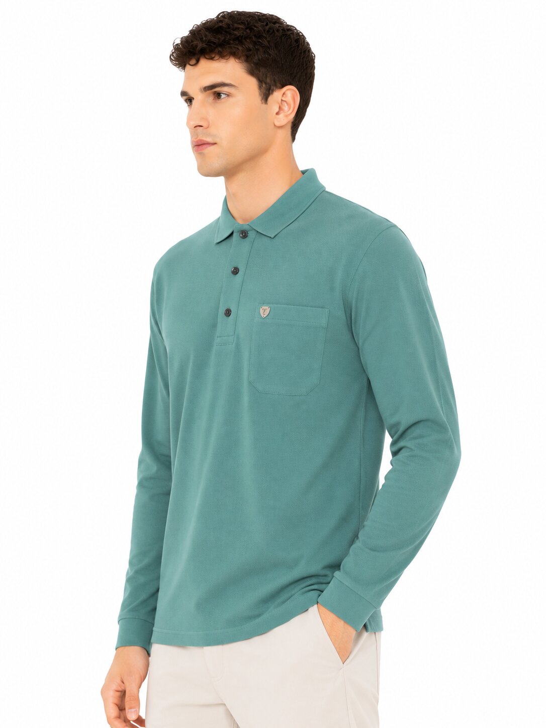 Buy Teal Pocket Polo T-Shirt Online Shopping view 5