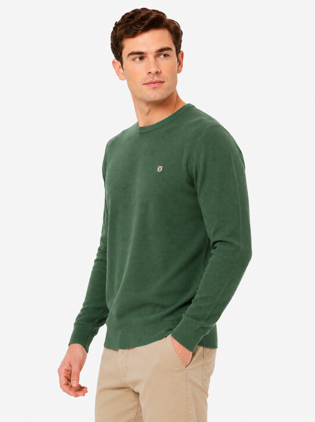 Buy Green Textured Sweatshirt Online Shopping view 5