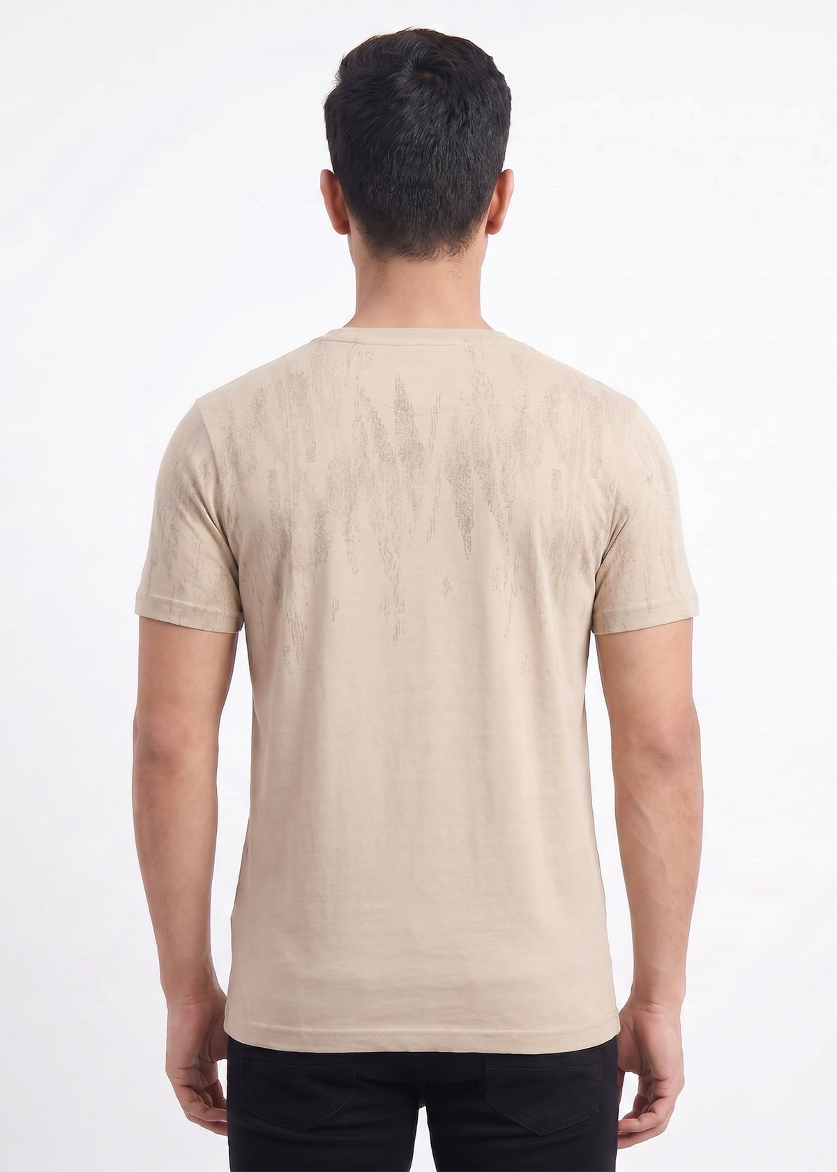 Buy Khakhi-textured-graphic-tshirt Online Shopping view 2