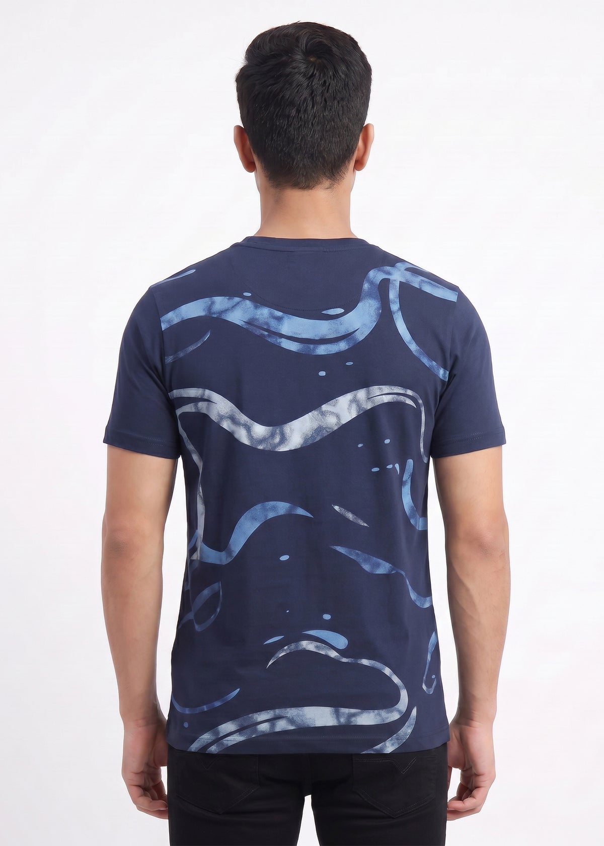Buy Navy-voyage-abstract-graphic-tshirt Online Shopping view 2