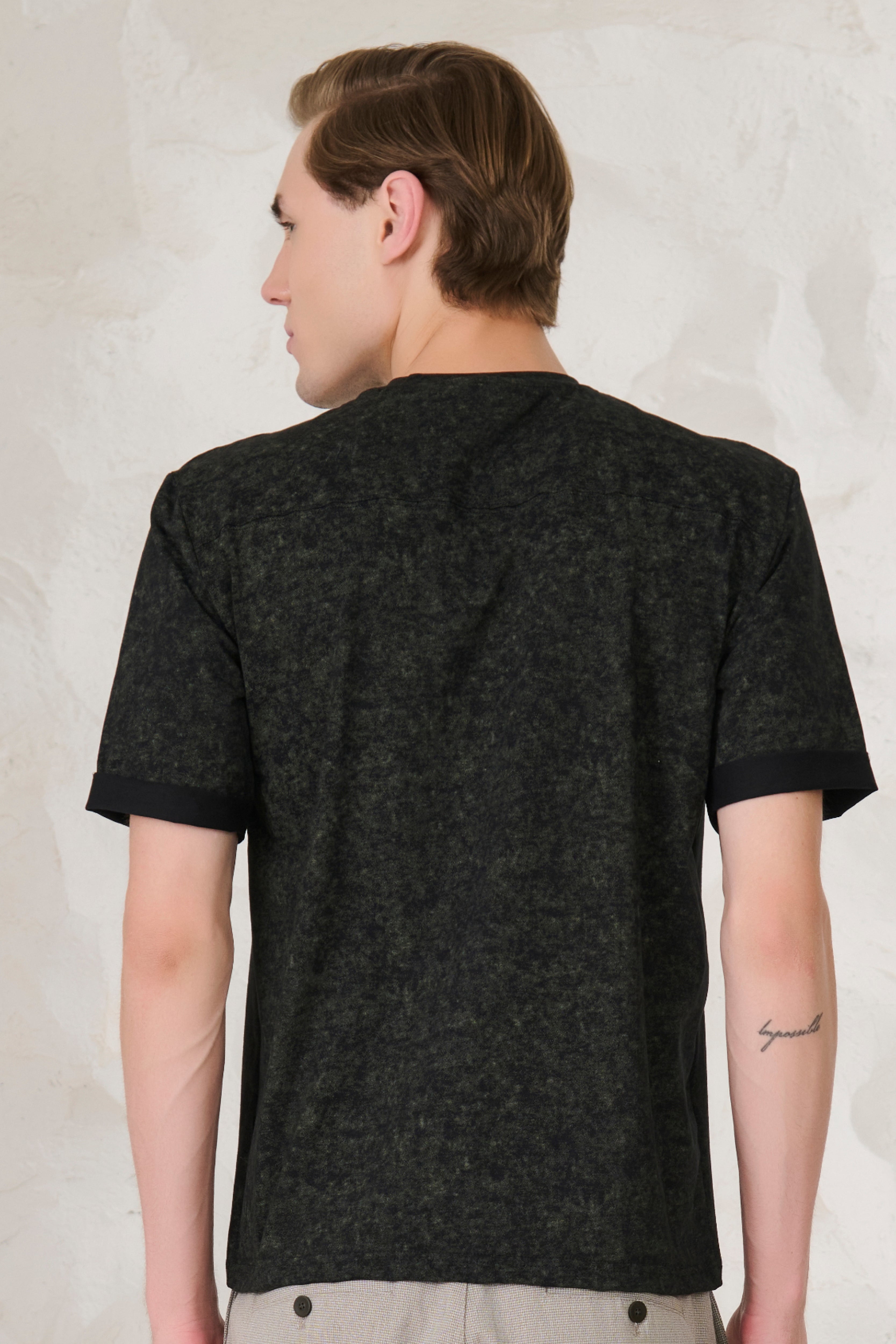 Buy Olive Cloud Oversized T-Shirt - Black/Olive Online Shopping view 3