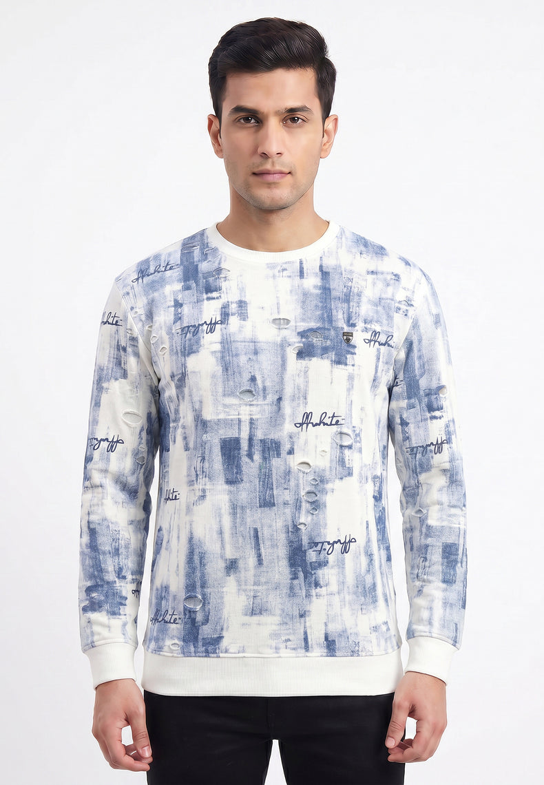Blue Abstract Print Sweatshirt