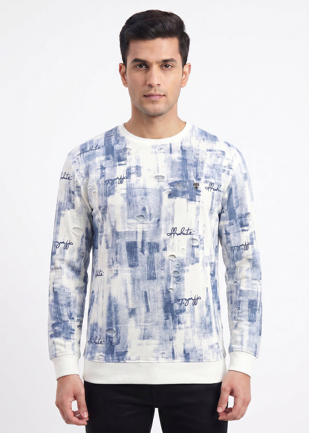 Buy Blue Abstract Print Sweatshirt Online Shopping view 1