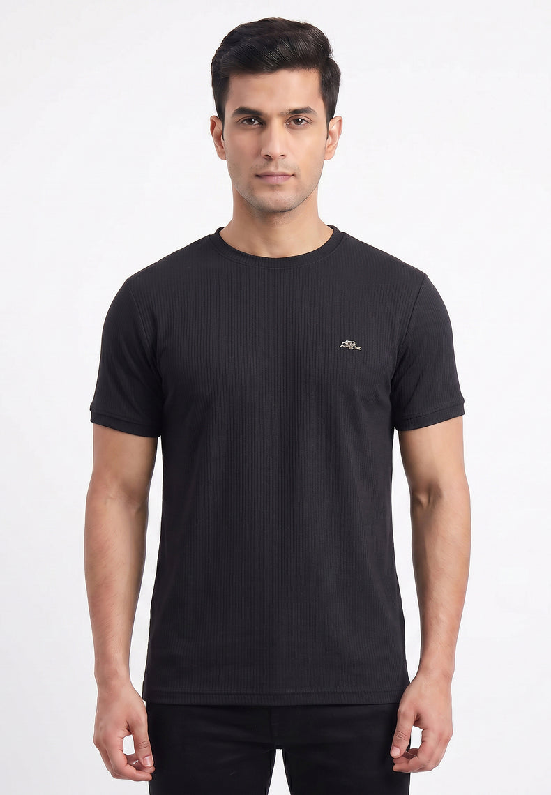 Black-textured-solid-tshirt