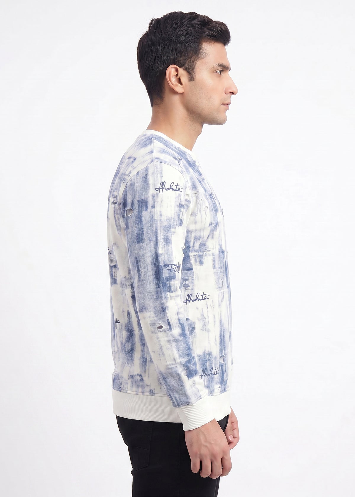 Buy Blue Abstract Print Sweatshirt Online Shopping view 5