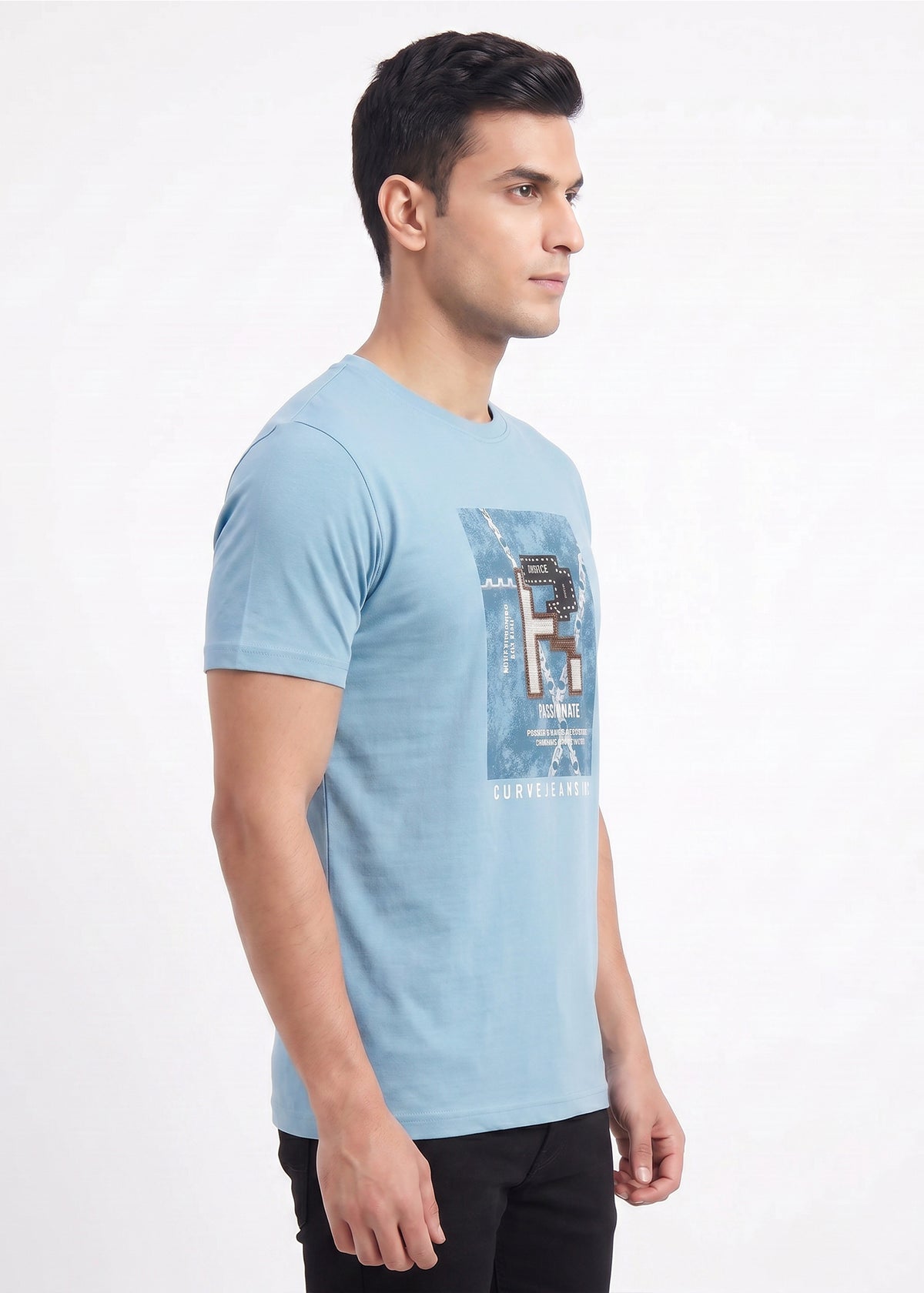 Buy N.blue-passionate-graphic-tshirt Online Shopping view 5
