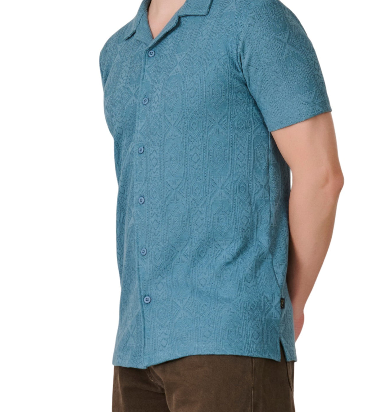 Teal Textured Resort Shirt