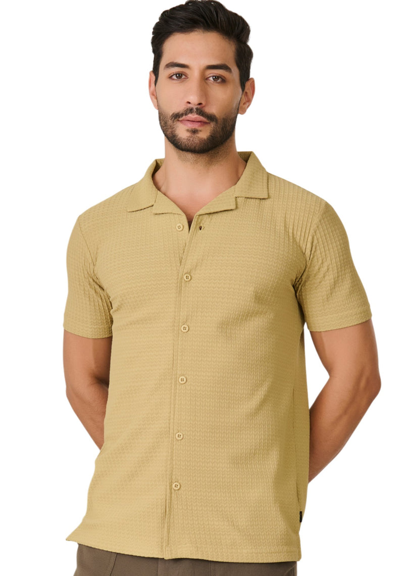 Mustard Textured Resort Shirt
