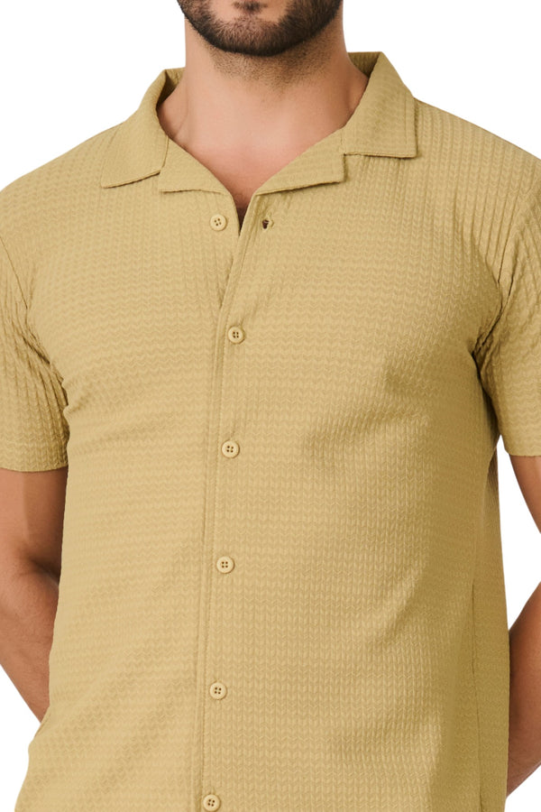 Mustard Textured Resort Shirt