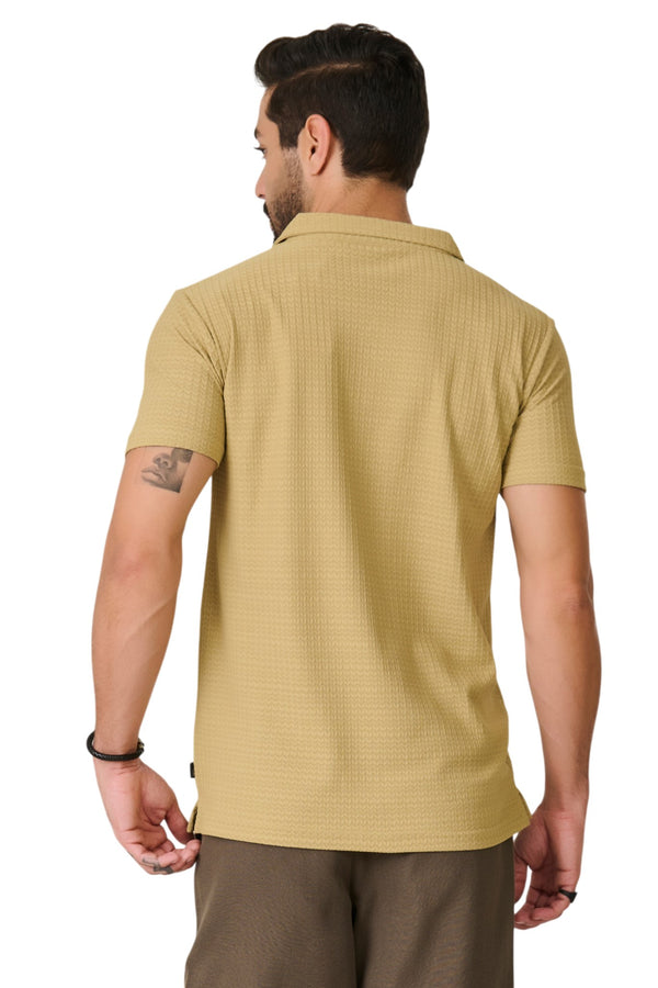 Mustard Textured Resort Shirt
