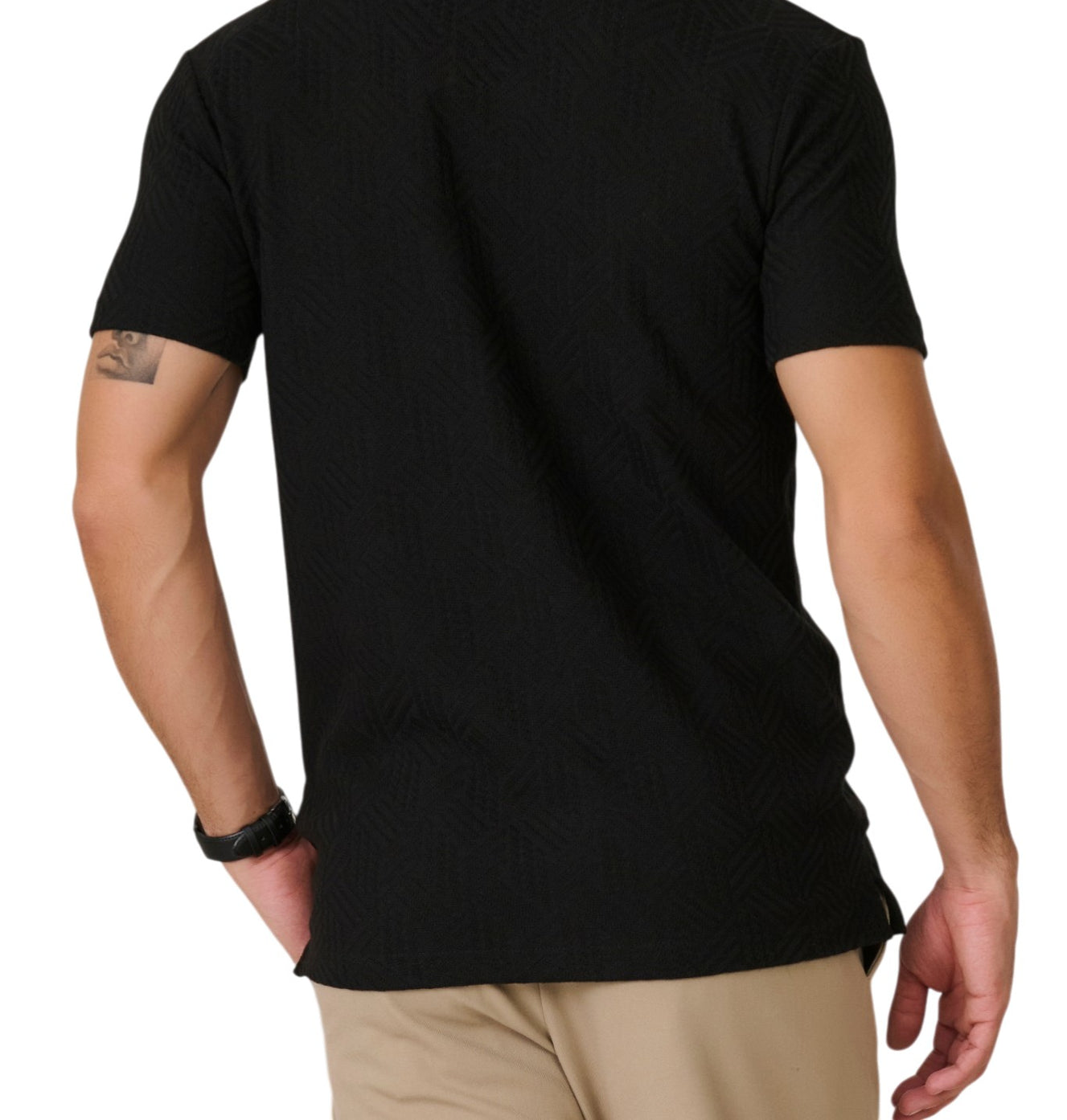Black Textured Resort Shirt