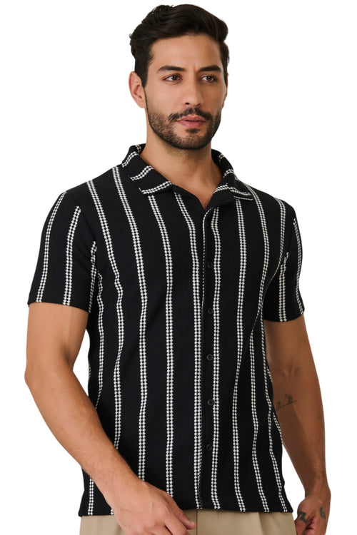 Black Striped Resort Shirt