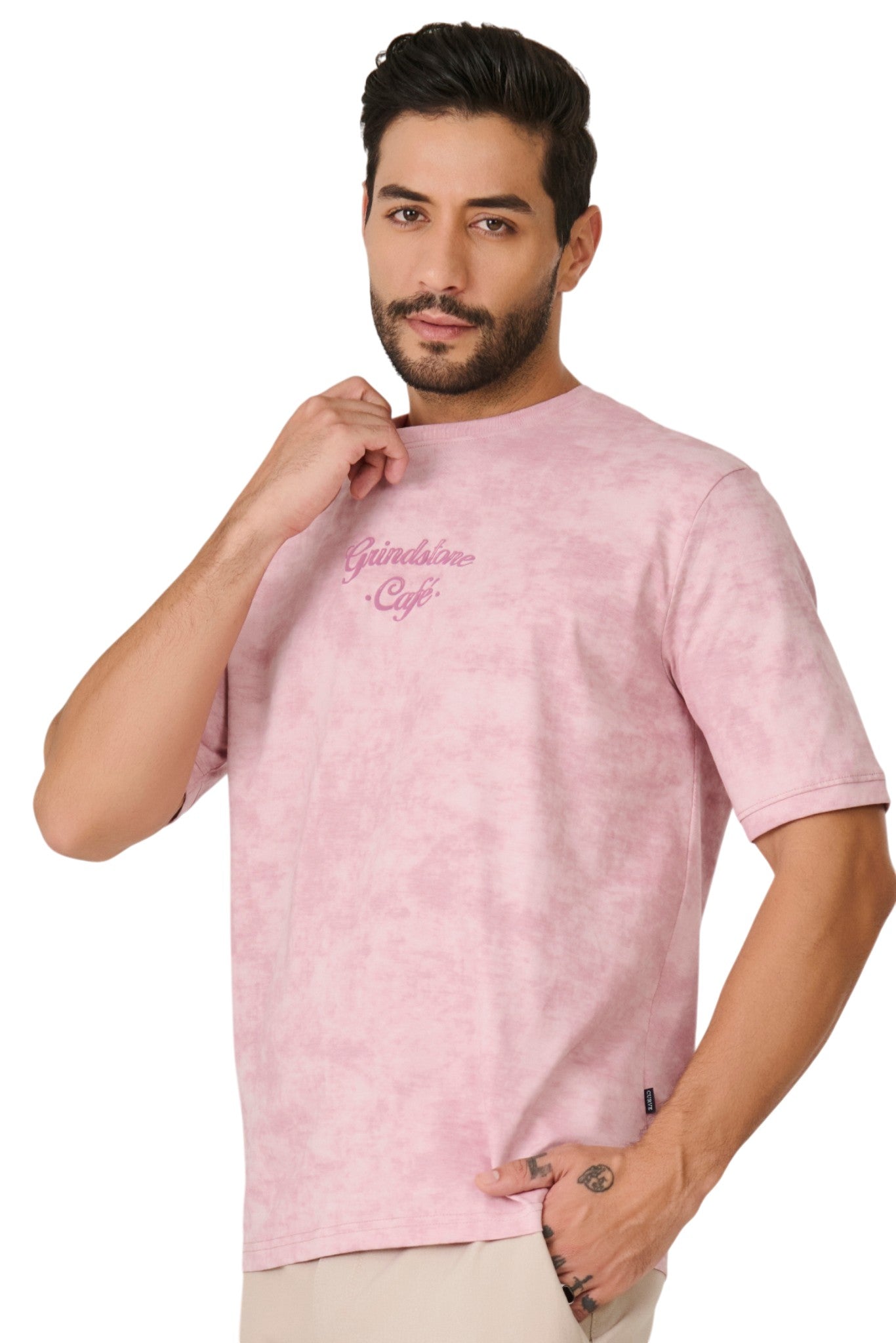 Buy Pink Grindstone Café T-Shirt Online Shopping view 4