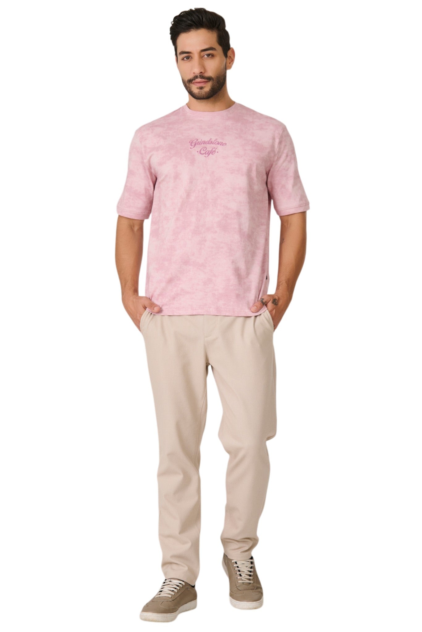 Buy Pink Grindstone Café T-Shirt Online Shopping view 5
