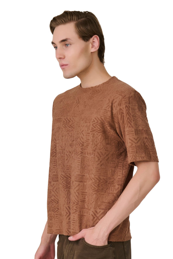 Teal Textured Pattern T-Shirt