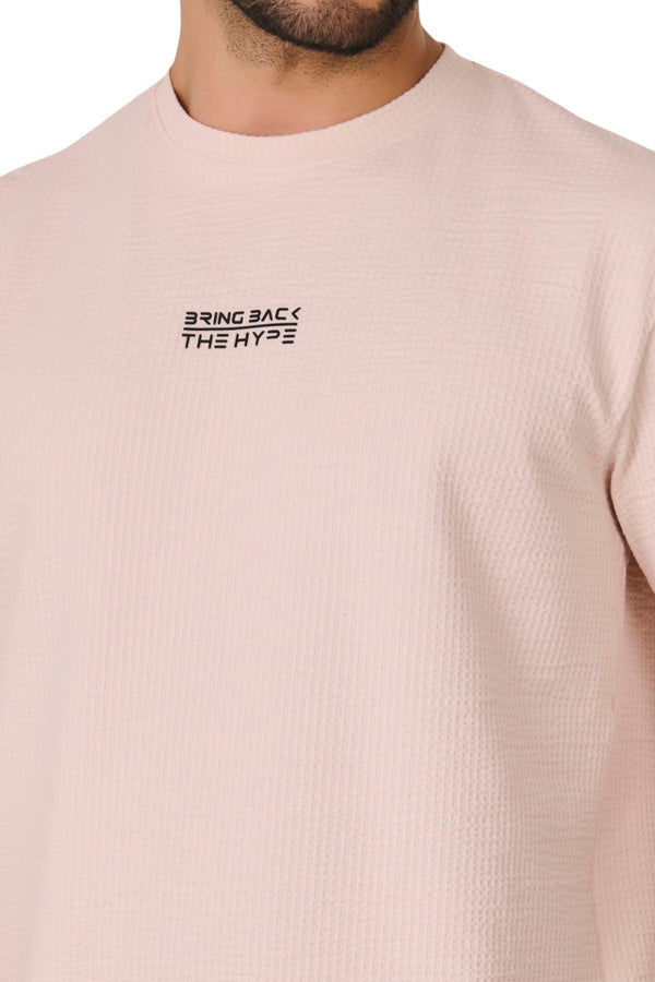 Pink Textured Graphic T-Shirt