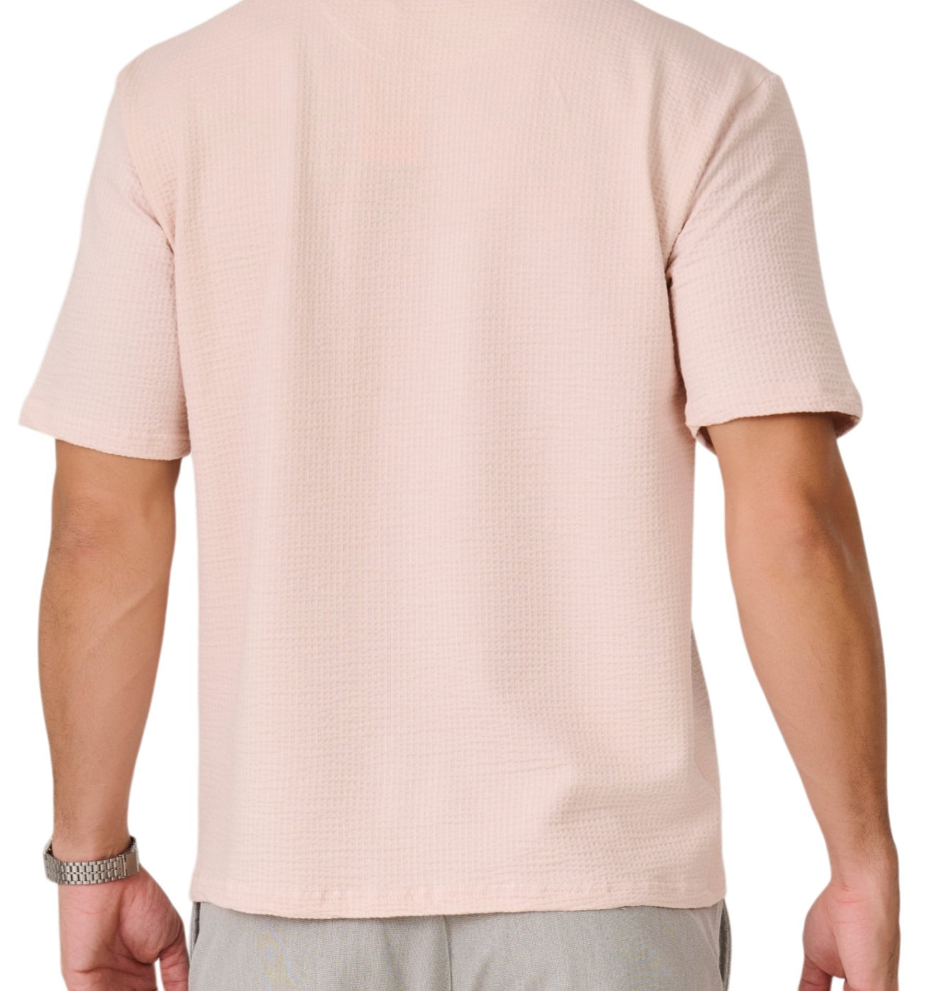 Pink Textured Graphic T-Shirt