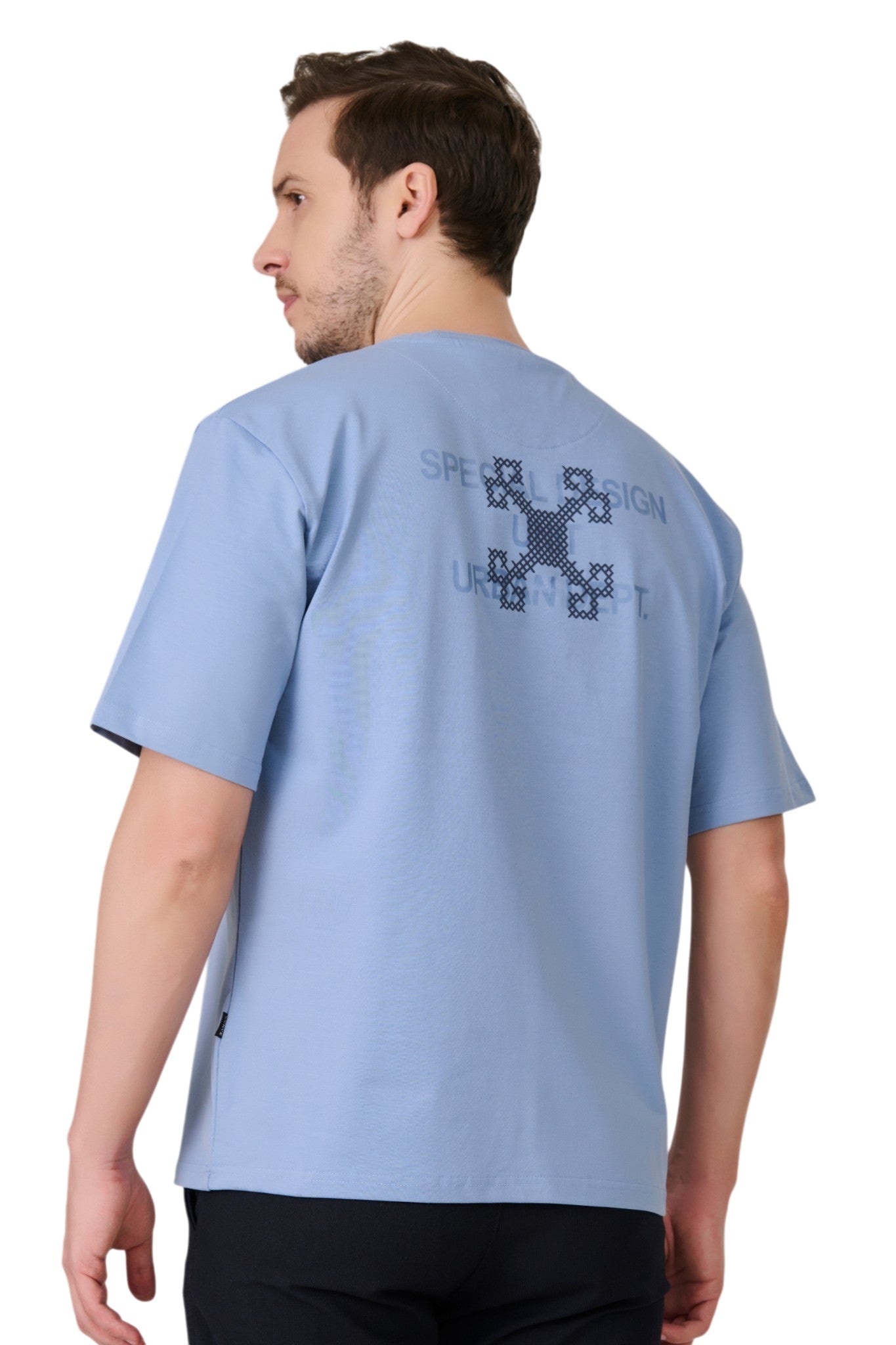 Buy Sky Blue Pocket T-Shirt Online Shopping view 2
