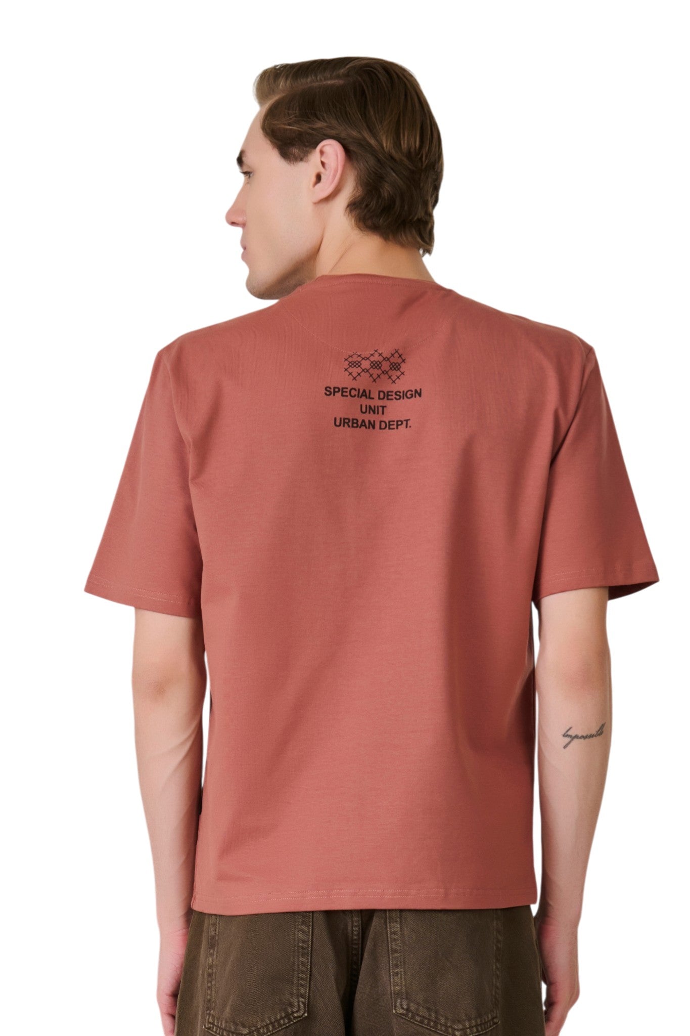 Buy Rust Graphic Crew T-Shirt Online Shopping view 2