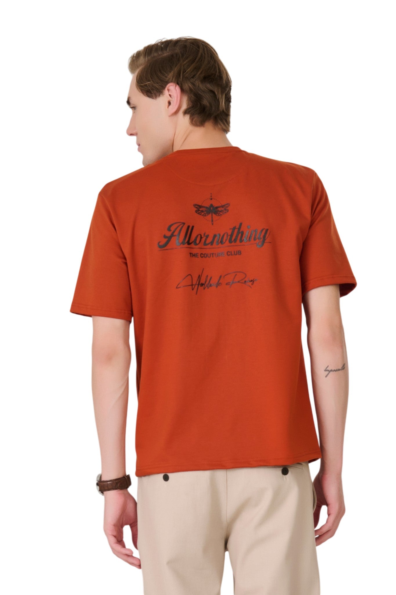 Buy Rust Dragonfly Graphic T-Shirt Online Shopping view 2