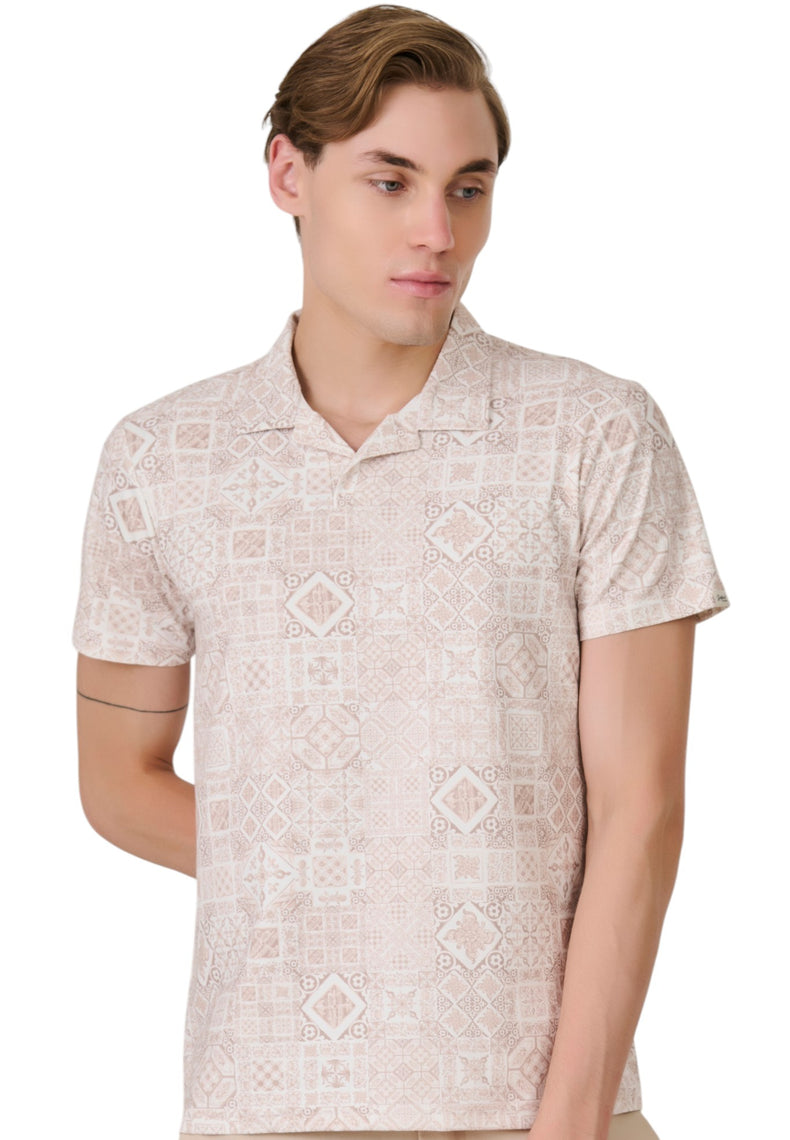 Khaki Mosaic Polo T-Shirt