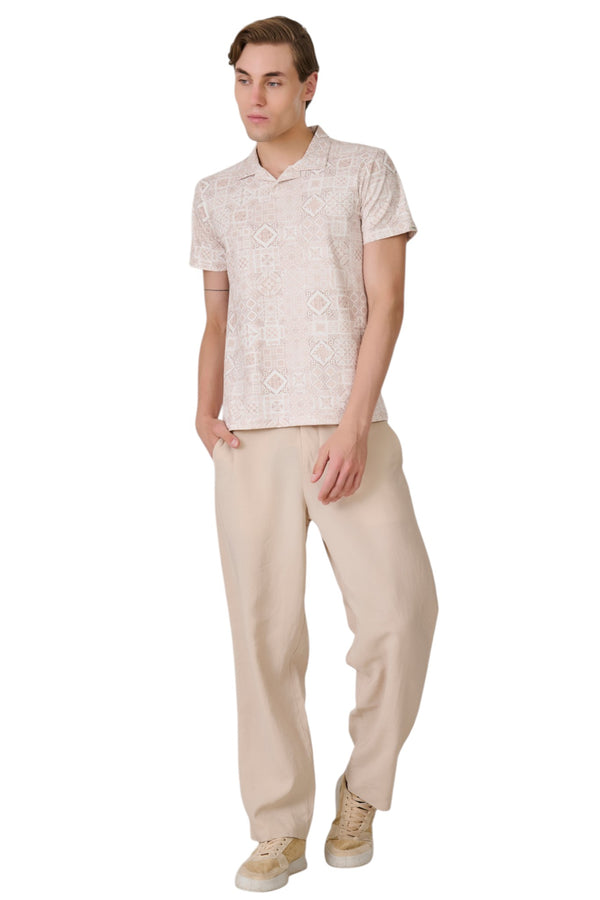 Khaki Mosaic Polo T-Shirt
