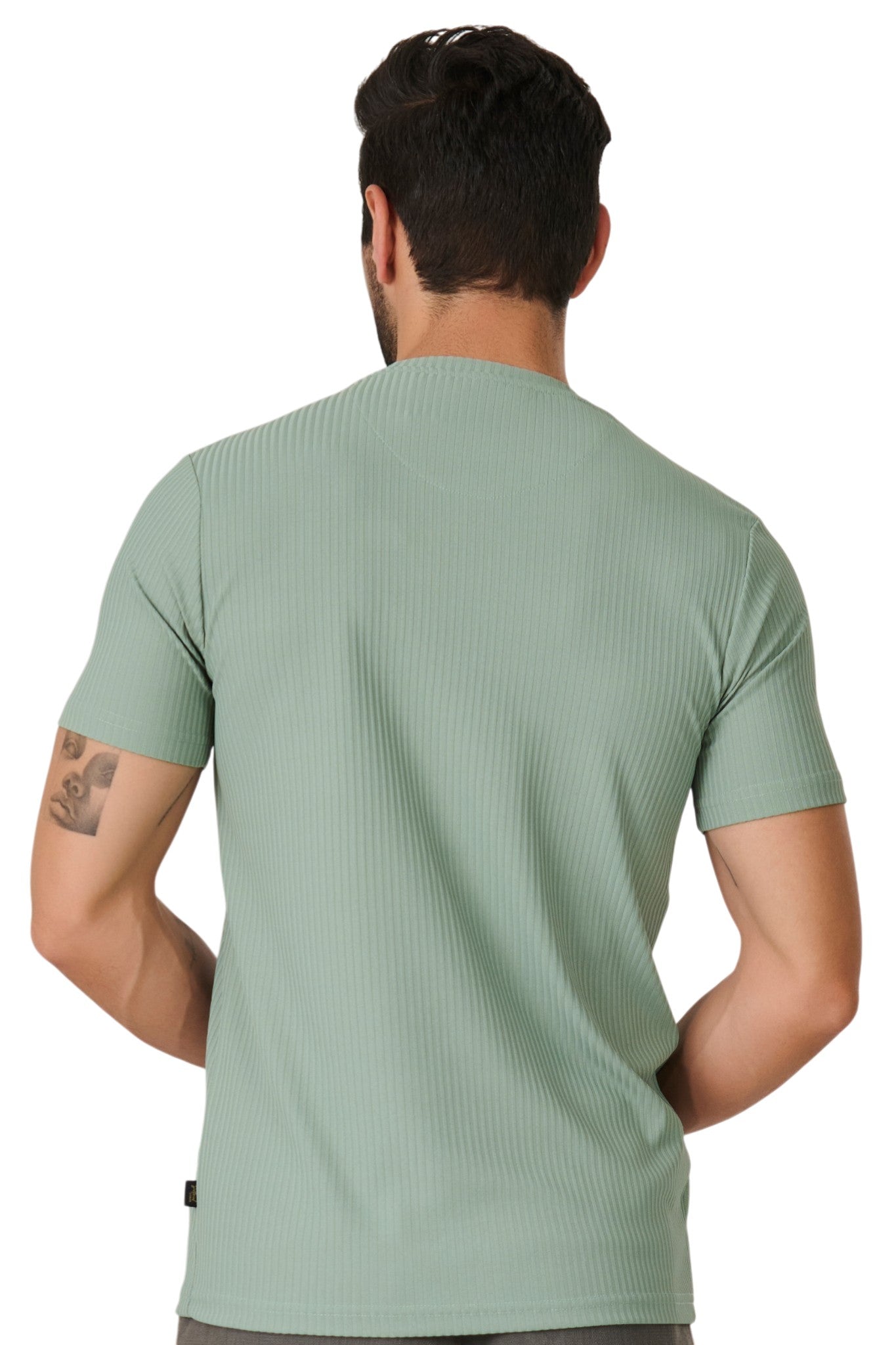 Buy Pista Ribbed Pocket T-Shirt Online Shopping view 4