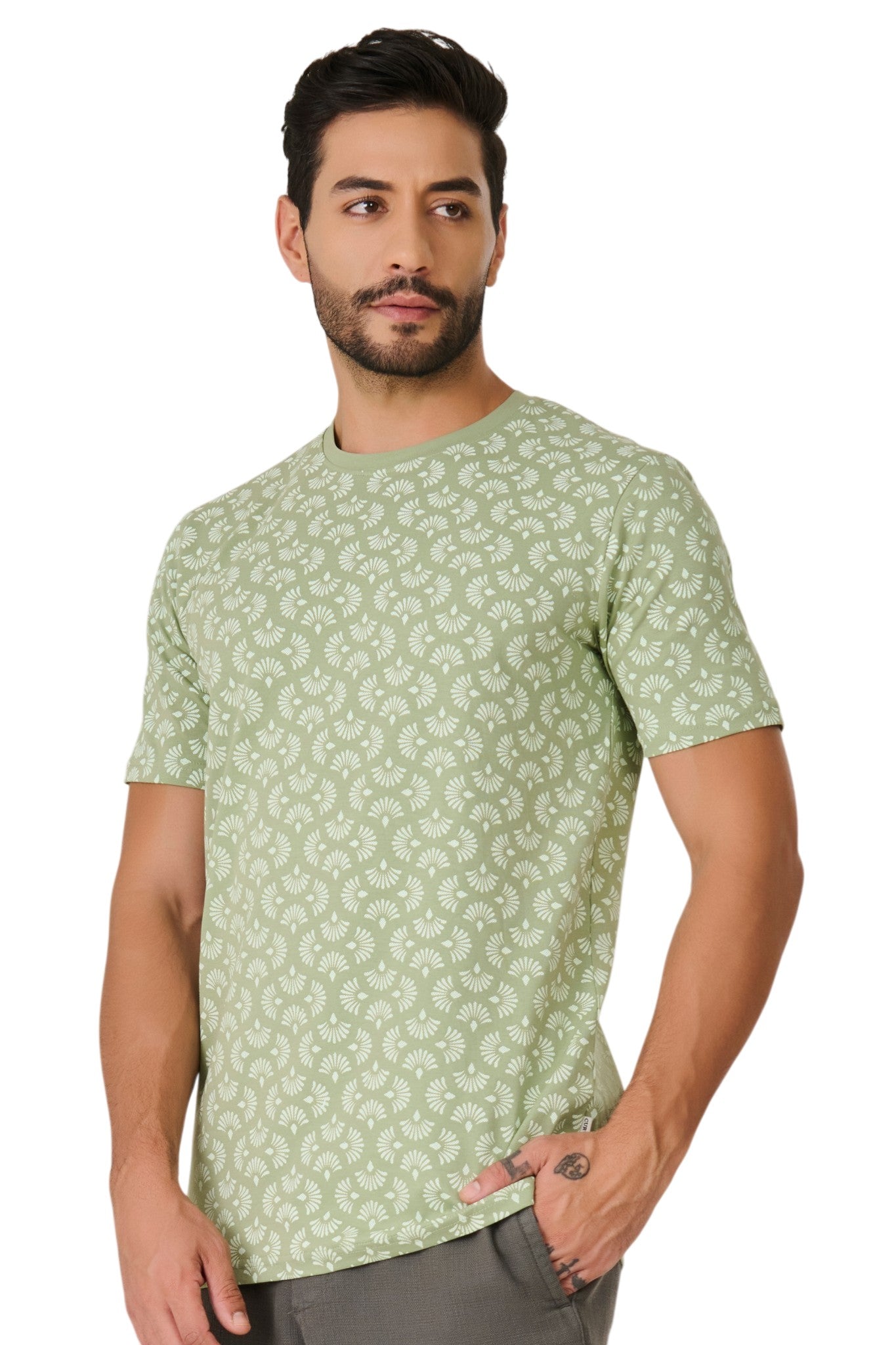 Buy Pista Motif Print T-Shirt Online Shopping view 2
