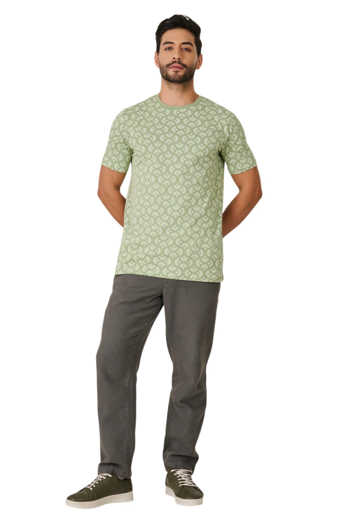 Buy Pista Motif Print T-Shirt Online Shopping view 5