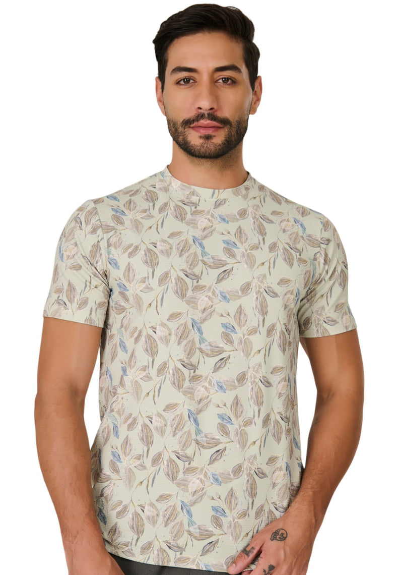 Green Leaf Print T-Shirt